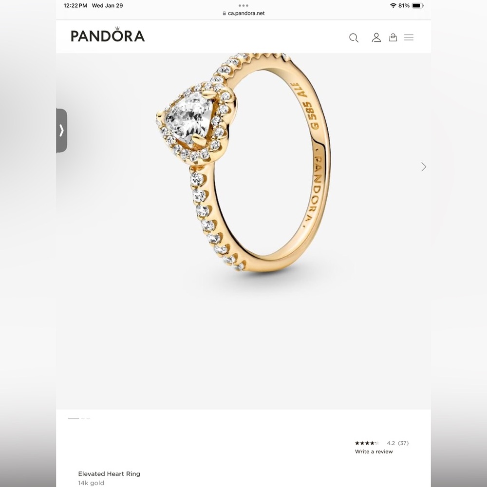 14k gold pandora ring!